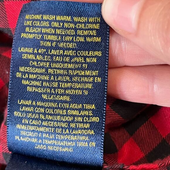 POLO Ralph Lauren | Red Black Check Plaid Button Down Shirt Boys XL 18/20 - Picture 6 of 6